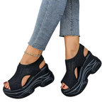 Women's Casual Wedge Sandals Mesh Platforms Rubber Open Toe Summer Shoes