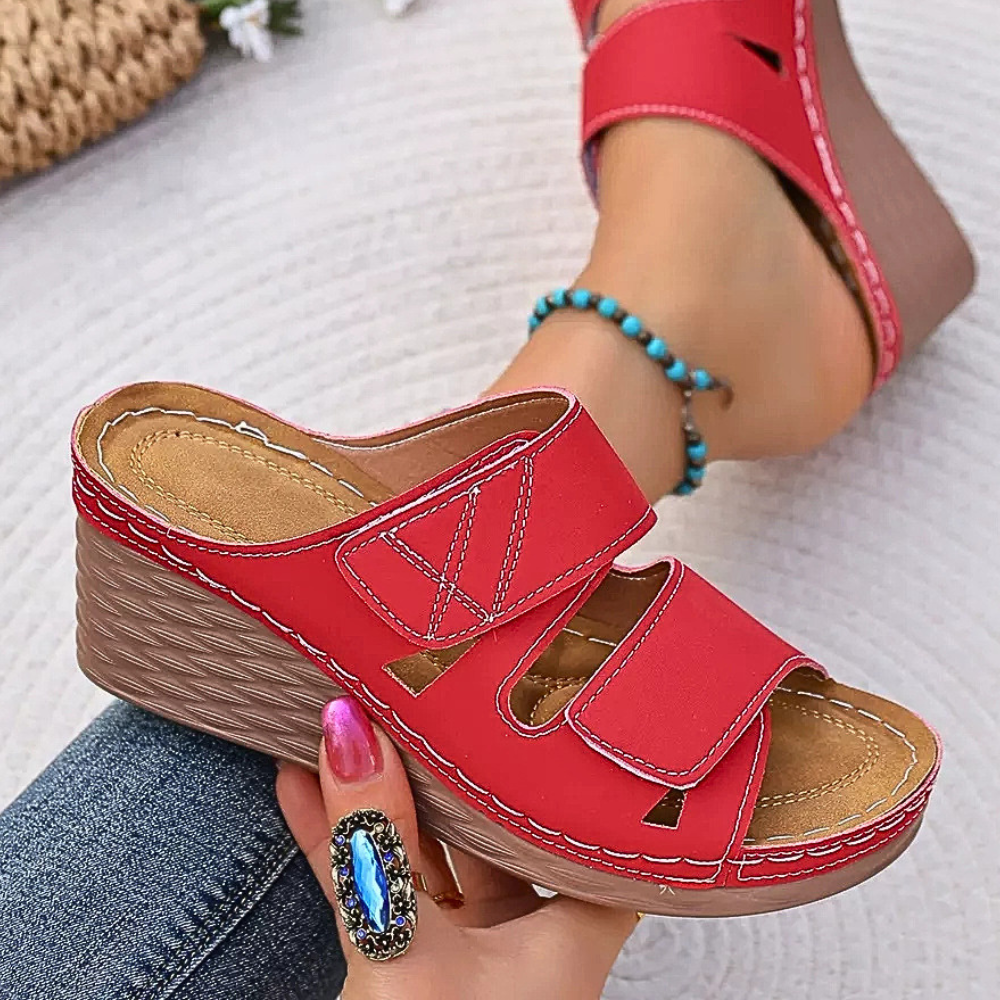 Women's Casual Wedge Sandals Open Toe Mid Heel Platform Summer Shoes