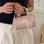 Women's Mini Crossbody Bag Embossed Pattern Cylinder Zipper Handbags