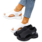 Women's Open Toe Platform Fashion Sandals Mesh Lightweight Rubber Flats