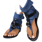 Women's Sandals Toe Post Buckle Strap Soft Thong Low Heels Fashionable Shoes