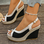 Women's Wedge Sandals Peep Toe High Heels Summer Casual Shoes