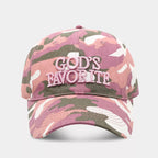 Women's Blush Pink Camouflage Embroidered Baseball Cap | Cotton Fashion Hat