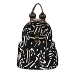 Women's Casual Backpack Black Geometric Printed Lightweight Small Handbags