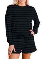 Long Sleeve Top and Shorts Two-Piece Set