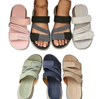 Women's Casual Sandals Cross Strap Open Toe Adjustable Rubber Summer Shoes