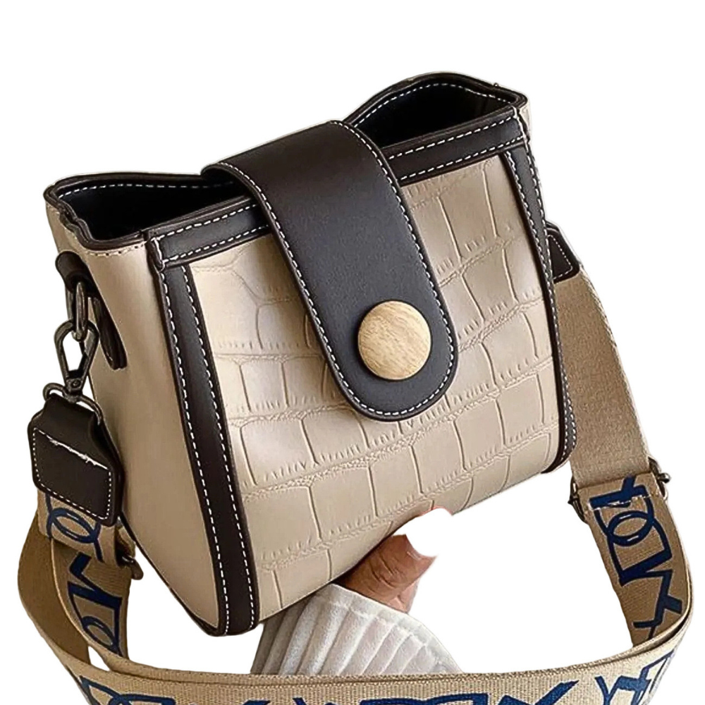 Women's Crossbody Bag Mini Crocodile Pattern Wide Strap Fashionable Purse