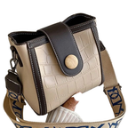 Women's Crossbody Bag Mini Crocodile Pattern Wide Strap Fashionable Purse