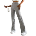 Women's Flare Pants Ribbed Knit High-Waist Casual Fashion Soft Stretch Joggers
