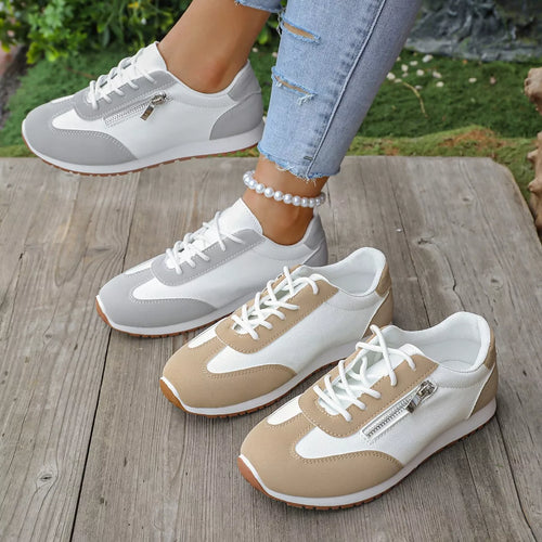 Women's Lace-Up Round Toe Sneakers | Casual Flat Daily Shoes EU 36–43