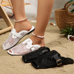 Women's Lace Peep Toe Flat Sandals | Lightweight Mesh Summer Shoes EU 36–43