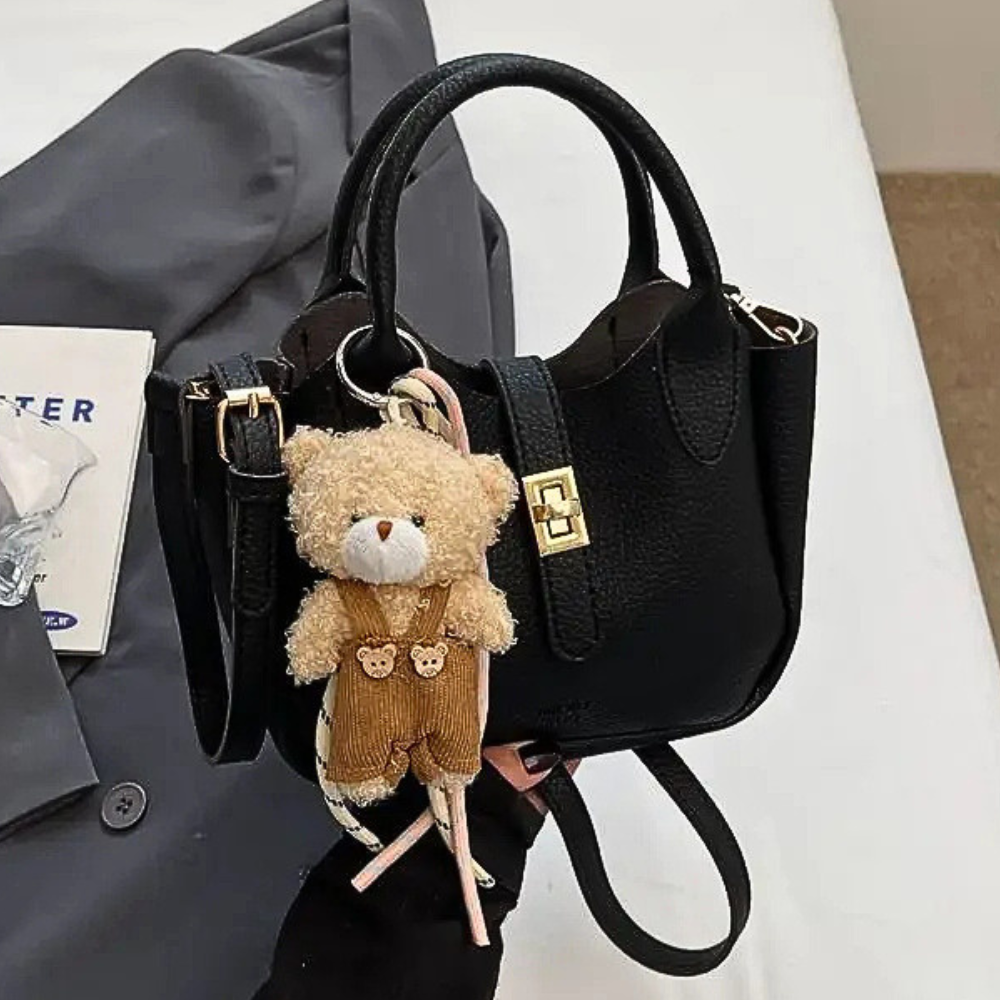 Women's Mini Crossbody Bag Pu Leather Top Handle Turn Lock Fashionable Purse