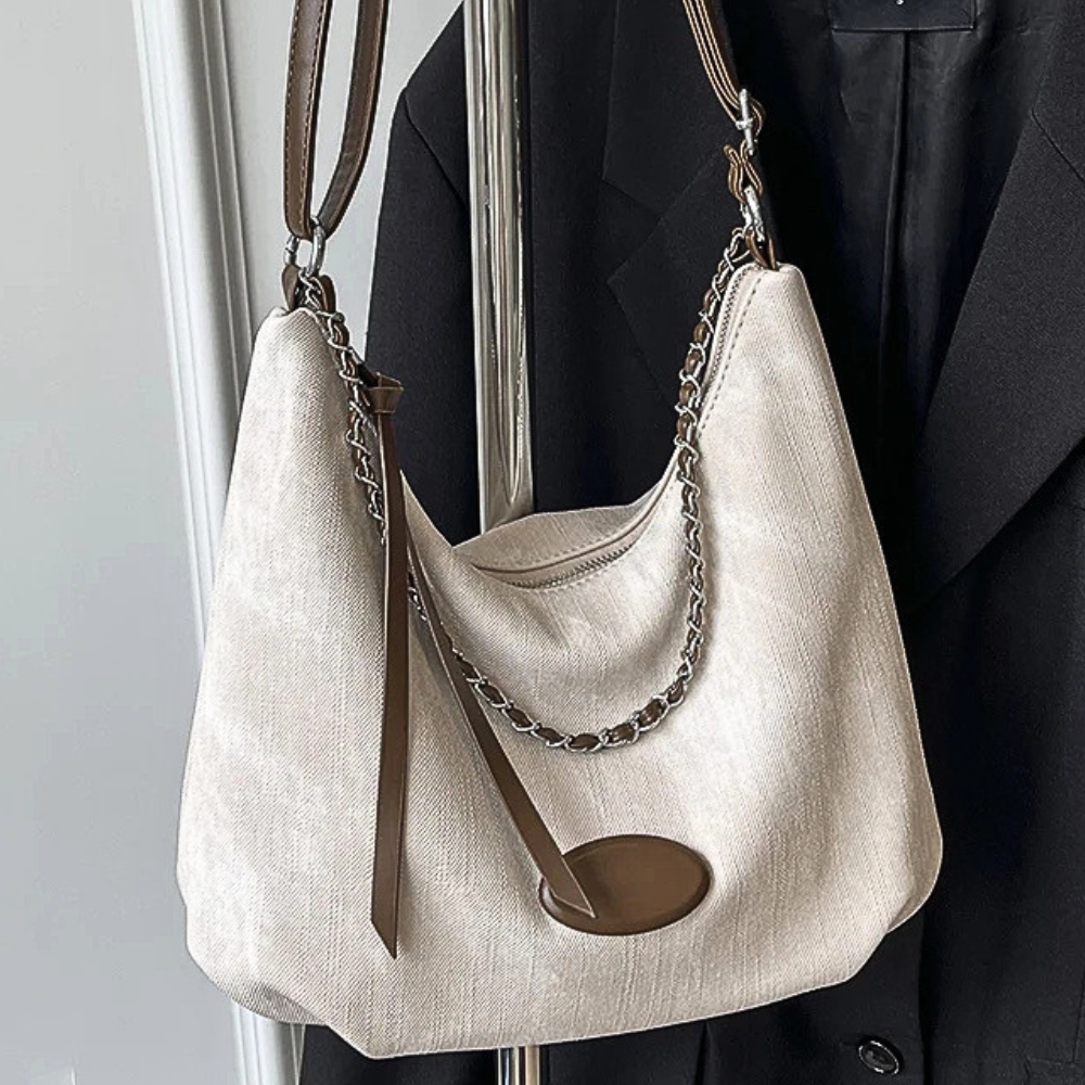 Women's Shoulder Bag Casual Canvas Large Chain Strap Zipper Handbags