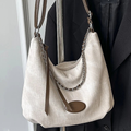 Women's Shoulder Bag Casual Canvas Large Chain Strap Zipper Handbags