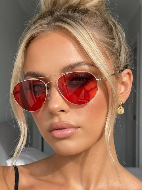 Women's Vintage Tinted Lens Sunglasses | UV400 Metal Frame Eyewear