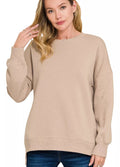 Women’s Zenana Fleece Hi‑Low Boyfriend Sweatshirt w/ Pockets – Plus Size S‑3XL - Styleinger