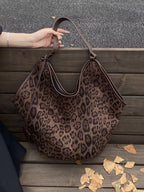 Womens Tote Bag Leopard Print Large Pu Leather Handbag Brown onesize Womens_Tote_Bag_Leopard_Print_Large_Pu_Leather_Handbag Trendsi