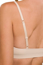 Zenana Seamless Bra with Removable Bra Pads Comfort Stretch Wire-free Beige
