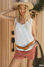 Zenana White Tank Top Casual Lightweight Sleeveless Summer Blouse