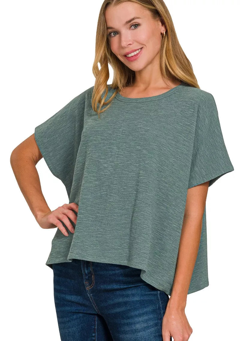 Zenana Cotton Slub Oversize Tee