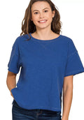 Zenana Cotton Slub Short Sleeve Tee – Women’s Casual Knit T‑Shirt