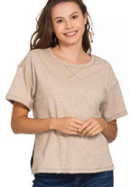 Zenana Cotton Slub Short Sleeve Tee