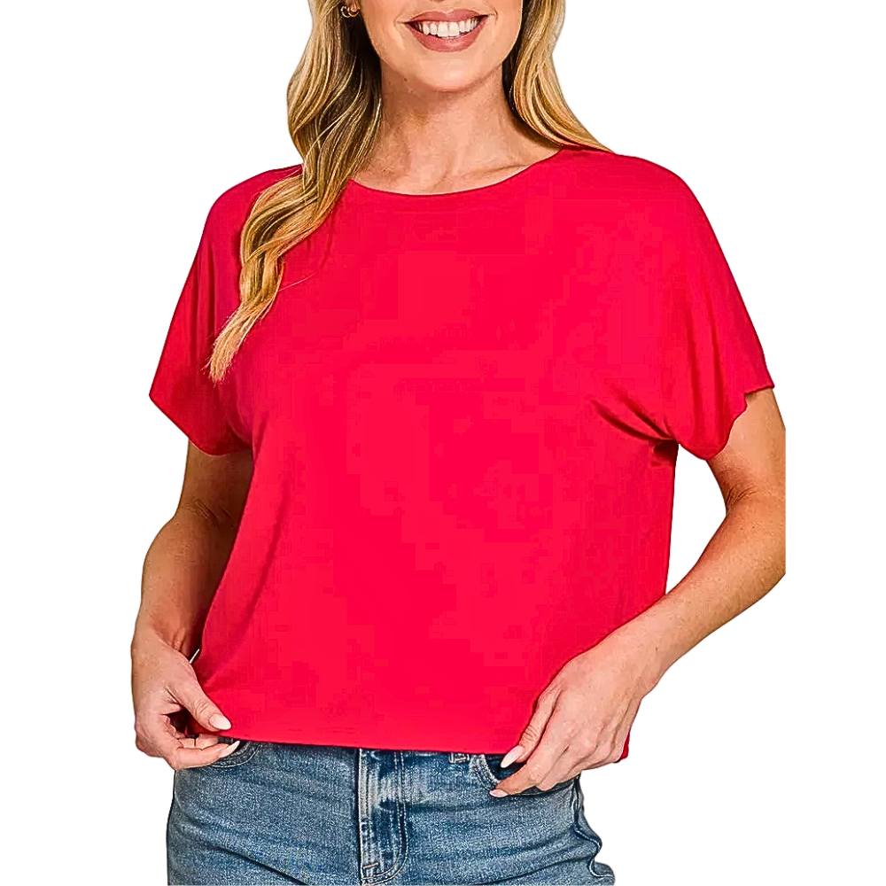 Zenana_Cropped_T-Shirt_Casual_Ruby_Red_Round_Neck_Short_Sleeve_Top_Tee