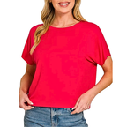 Zenana_Cropped_T-Shirt_Casual_Ruby_Red_Round_Neck_Short_Sleeve_Top_Tee