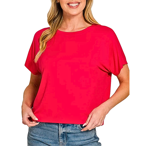 Zenana_Cropped_T-Shirt_Casual_Ruby_Red_Round_Neck_Short_Sleeve_Top_Tee