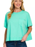 Zenana Exposed Seam Boxy Top