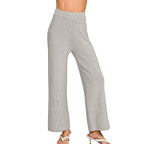 Zenana Joggers Gray High Waisted Viscose Knit Lightweight Sweater Comfort Pants