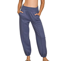 Zenana Joggers Scuba Fabric Blue Elastic Waist Lightweight Casual Active Pants