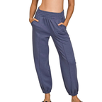 Zenana Joggers Scuba Fabric Blue Elastic Waist Lightweight Casual Active Pants
