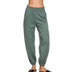 Zenana Joggers Scuba Fabric Elastic Waist Lightweight Casual Active Pants