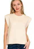 Zenana Round Neck Viscose Sweater Vest
