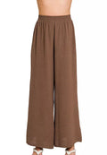 Zenana Woven Airflow Elastic Waistband Pants