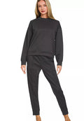 Zenana Womens Joggers Set Black Scuba Mock Neck Sweatshirt and Pants BLACK Zenana_Womens_Joggers_Set_Black_Scuba_Mock_Neck_Sweatshirt_and_Pants Trendsi
