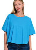 Zenana Womens T-Shirt Cotton Deep Sky Round Neck Short Sleeve Top DEEP SKY Zenana_Womens_T-Shirt_Cotton_Deep_Sky_Round_Neck_Short_Sleeve_Top Trendsi