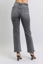 Judy Blue Gray Jeans High Waist Rhinestone Straight Pants a004affa3e6341cda08a078bf2e4683a-Max-Origin Trendsi