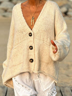 Women Cardigan Soft Acrylic Pocketed V-Neck Loose Button Up Long Sleeve a00bfc7b-4851-4157-a44d-97f0c4e069d2-Max Trendsi