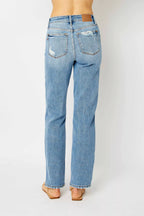 Judy Blue Women's Jeans High Waist Straight with Heavy Destroy Plus Sizes a00cd77498544c0eb2a942fa0f34d9b9-Max-Origin Trendsi