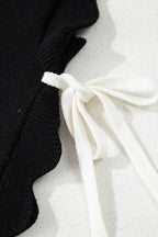 Women's Sweater Black Bow Side Ties Scalloped Hem Cap Sleeve a04f2605-bb5b-4d95-8985-0ef35a29d00c-Max-Origin Trendsi