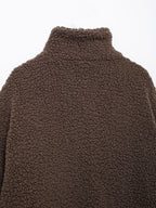 Plush Jacket Women Zip Up Turtleneck Long Sleeve Collared Warm Coat a0707f53-3746-40e9-8323-4aa335cf2e1c-Max Trendsi