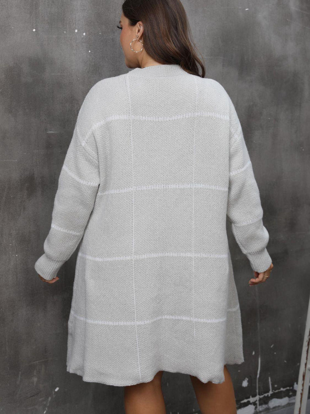 Plus Size Sweater Dress Plaid Round Neck Long Sleeve Mini a08d797b-89b3-4e65-a9a1-b7d9d12f59e7-Max Trendsi