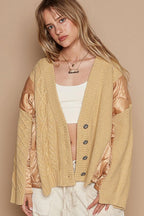 POL Quilting Women Jacket Cable Knit Patch Button Up Long Sleeve Buttoned a095d58f-3962-4946-a375-8c11c131fae5-Max Trendsi