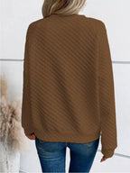 Women's Sweatshirt Textured Notched Raglan Long Sleeve Top a09bcdc2189a4f73adb457518e5c6344-Max-Origin Trendsi