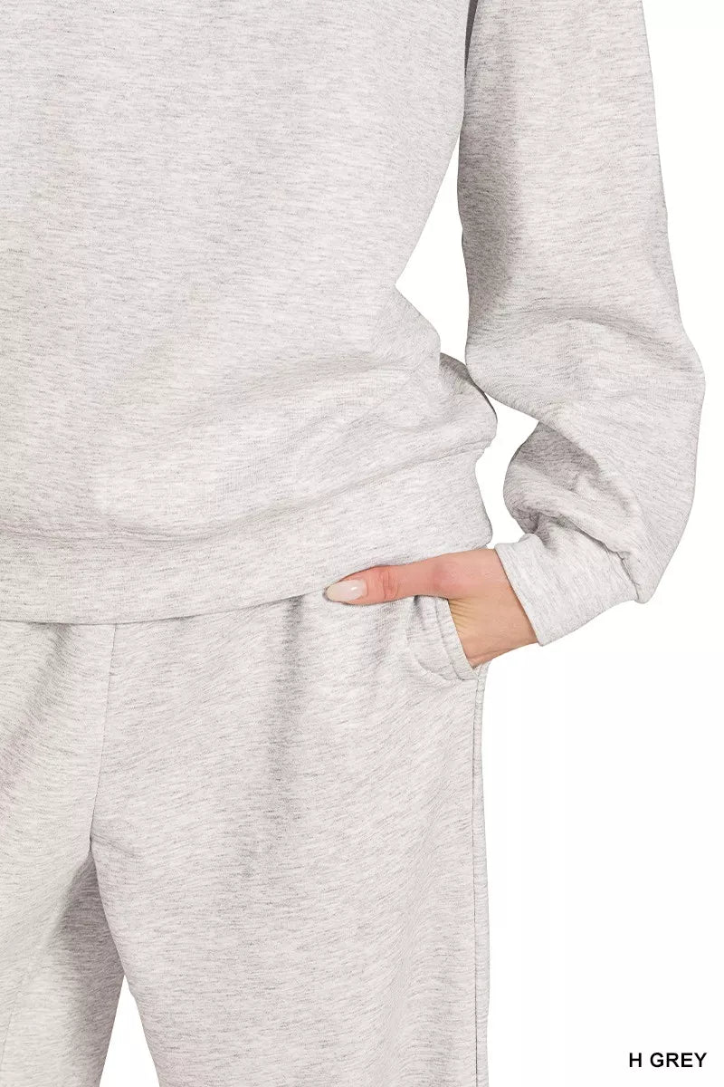 Zenana Outfit Set Light Gray Scuba Crewneck Pullover and Pants for Womens a0b77c1293074d9ab32d1a604b378346-Max-Origin Trendsi