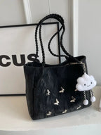 Butterfly Pattern Medium Tote Bag in PU Leather