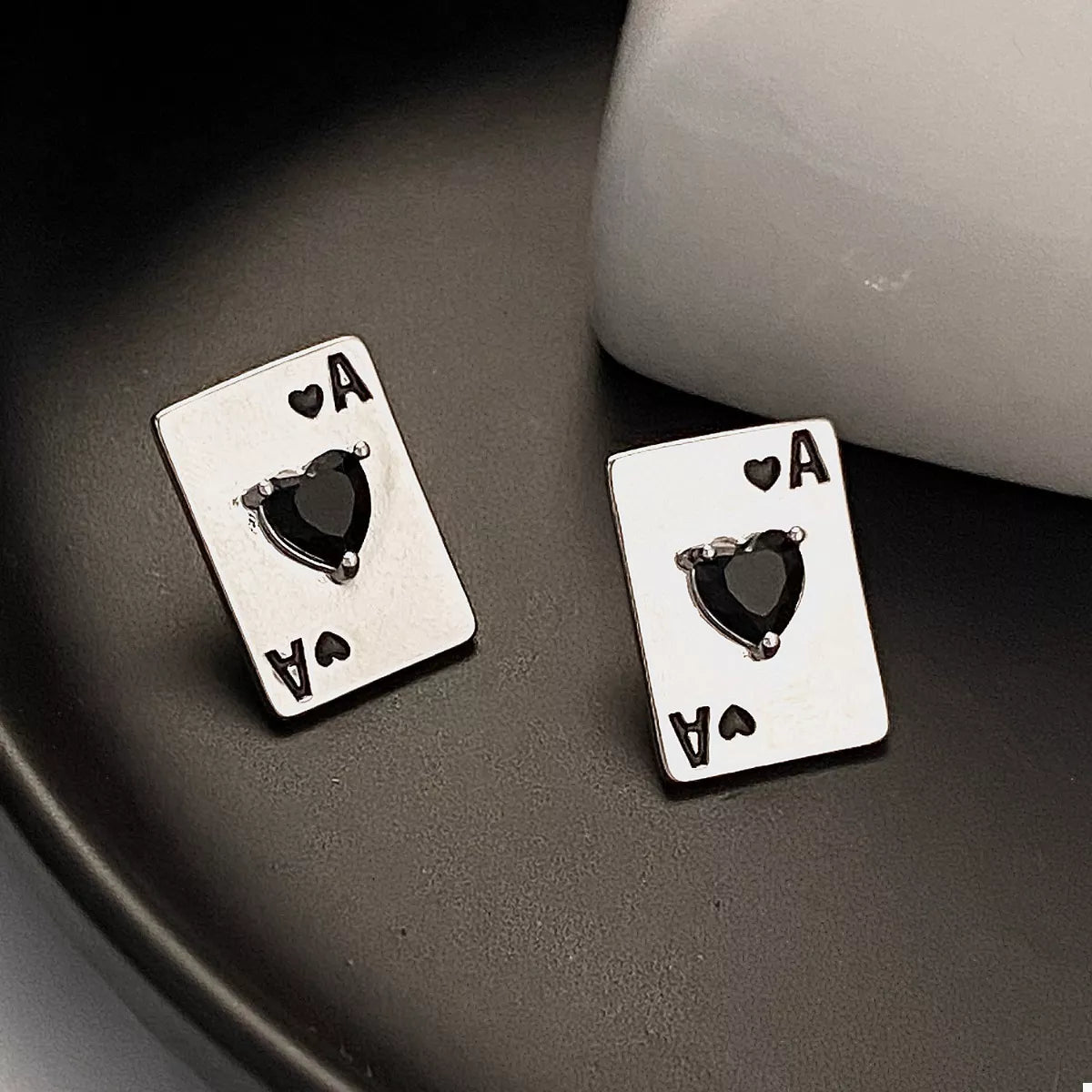 Stud Earrings Poker Card Ace of Hearts Rhinestone Silver-plated Jewelry a0ce2eb0-7be4-4e25-9cd7-5c84326ca7e6-Max-Origin Trendsi