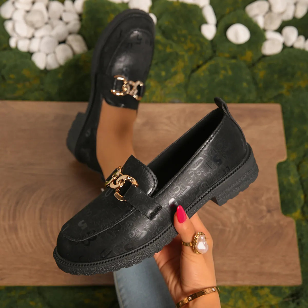 Women's Loafers Stylish Round Toe Block Heels for Comfort and Elegance Shoes a0d79baf433d47438a485230e1f83453-Max-Origin Trendsi